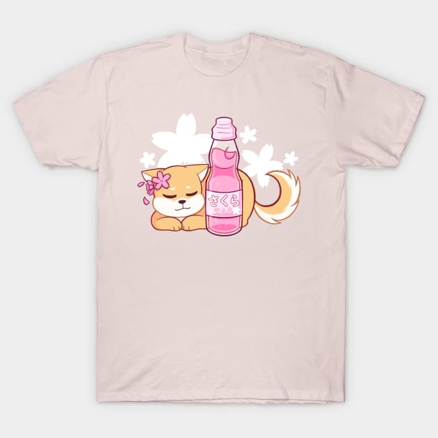 Sakura Ramune Shiba T-Shirt by Lunariiis